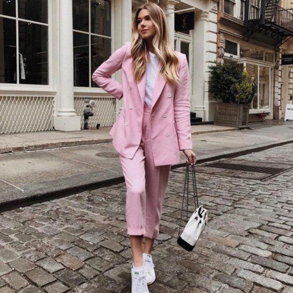 Zara Jackets & Blazers - Zara Pink Double Breasted Blazer size Small